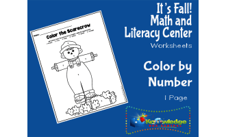 It's Fall! Kindergarten Math & Literacy Center: Color by Number