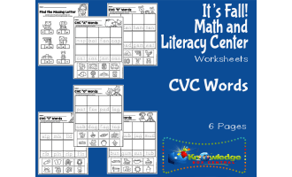 It's Fall! Kindergarten Math & Literacy Center: CVC Words