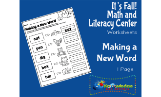 It's Fall! Kindergarten Math & Literacy Center: Making a New Word