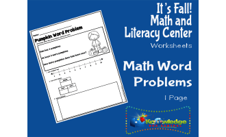 It's Fall! Kindergarten Math & Literacy Center: Math Word Problem