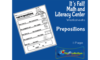 It's Fall! Kindergarten Math & Literacy Center: Prepositions