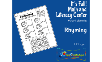 It's Fall! Kindergarten Math & Literacy Center: Rhyming