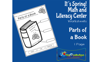 It's Spring! Kindergarten Math & Literacy Center: Parts of a Book