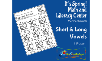 It's Spring! Kindergarten Math & Literacy Center: Short and Long Vowels