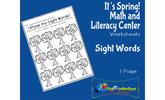 It's Spring! Kindergarten Math & Literacy Center: Sight Words