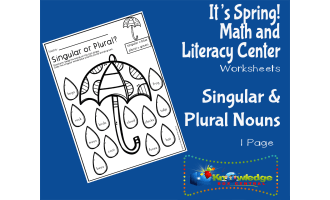 It's Spring! Kindergarten Math & Literacy Center: Singular & Plural Nouns
