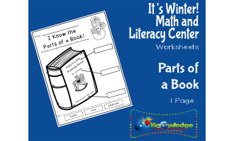 It's Winter! Kindergarten Math & Literacy Center: Parts of a Book