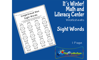 It's Winter! Kindergarten Math & Literacy Center: Sight Words