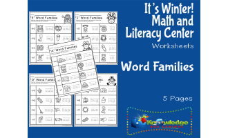 It's Winter! Kindergarten Math & Literacy Center: Word Families