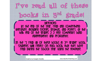 I've Read All These Books in Third Grade Activity