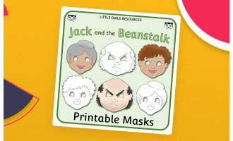 Jack and the Beanstalk Masks - Full-Color and Coloring versions included