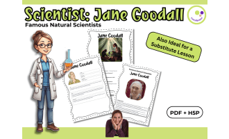 Jane Goodall – Fact Sheet, Quiz & Interactive PDF incl. H5P