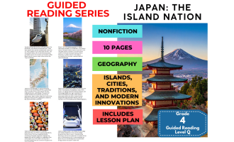 Japan The Island Nation: Guided Reading Level Q with Lesson Plan