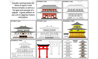 Japanese Temples - Coloring Sheets