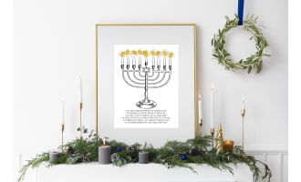 Jewish Menorah Craft & Poem, Hanukah Candle Lighting Activity,