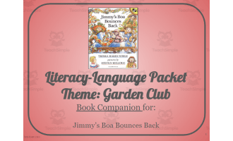 Jimmy's Boa Bounces Back: Language-Literacy Book Companion Packet