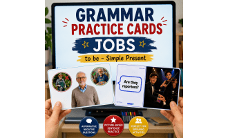 Jobs Grammar Practice Cards | to be Simple Present | Speaking Activity