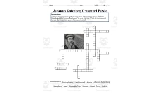 Johannes Gutenberg Crossword Puzzle