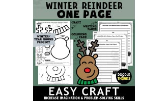 Jolly Reindeer Paper Craft | Easy One-Page Art Project for Winter