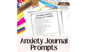 Journaling Prompts For Students w/ Anxiety / Individual and Group Activities