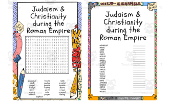 Judaism & Christianity during the Roman Empire word search & scramble