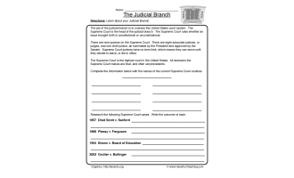 Three Branches of Government Worksheet by Teach Simple