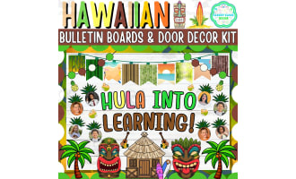 July & Hawaiian Bulletin board And door Decor kit: Hula into Learning!