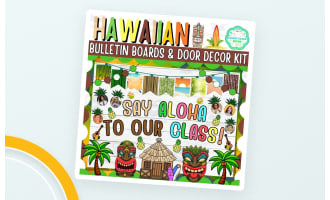 July & Hawaiian Bulletin board And door Decor kit: Say Aloha