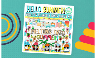 July & Summer Bulletin board And door Decor kit: Melting into Summer!