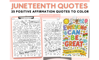 Juneteenth and Black History Month Coloring Pages, SEL Easy Coloring