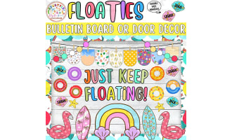 Just Keep Floating! Swimring Summer Bulletin Board or Door Decor