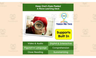 Keep One's Eyes Peeled | Figurative Language Activity | Micro-Learning Deck