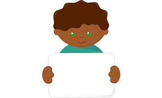 Kids Holding Signs Clip Art