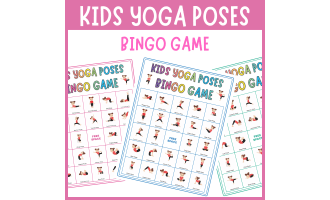 Kids Yoga Poses Bingo game physical movement mindfulness brain break