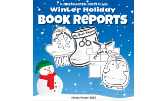 Kindergarten Book Report Templates for Winter Holiday