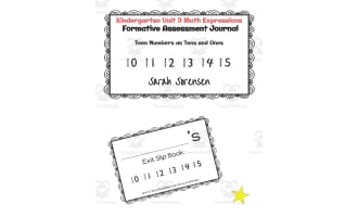 Kindergarten Math Exit Slip Journal | Unit 3 Math Expressions