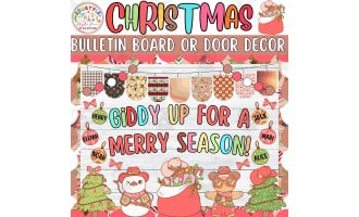 Kindness Makes: Cowboy Christmas Bulletin Board or Door Decor Kit