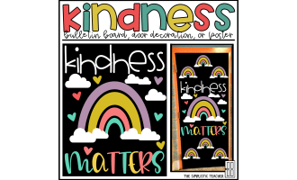 Kindness Matters February/March Bulletin Board Kit, Door Decoration Set, or Poster