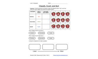 K.MD.3 Common Core Worksheet
