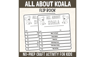 Koala Flipbook Craft Australian Animal Science Study Writing Prompt