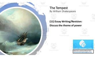 KS4 Literature: (11) ‘The Tempest’ – Guided Essay Writing