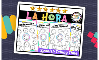 La Hora Telling Time in Spanish Worksheets|Spanish activities El Reloj