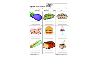 Label Food Names Worksheet