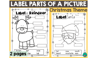 Label the Reindeer & Santa