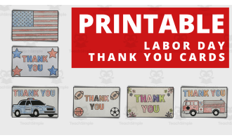 Labor Day Thank You Printable Worksheets
