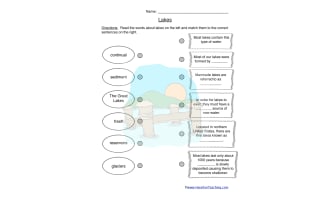 Lakes Worksheet