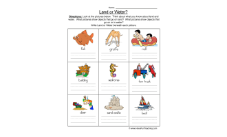 Land and Water Worksheet