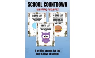 Last 15 Days of School Writing Prompt Countdown