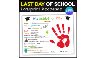 Last Day Of School Handprint Craft Poem Keepsake For Preschool