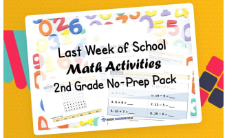 Last Week of School Math Activities | 2nd Grade No-Prep Pack